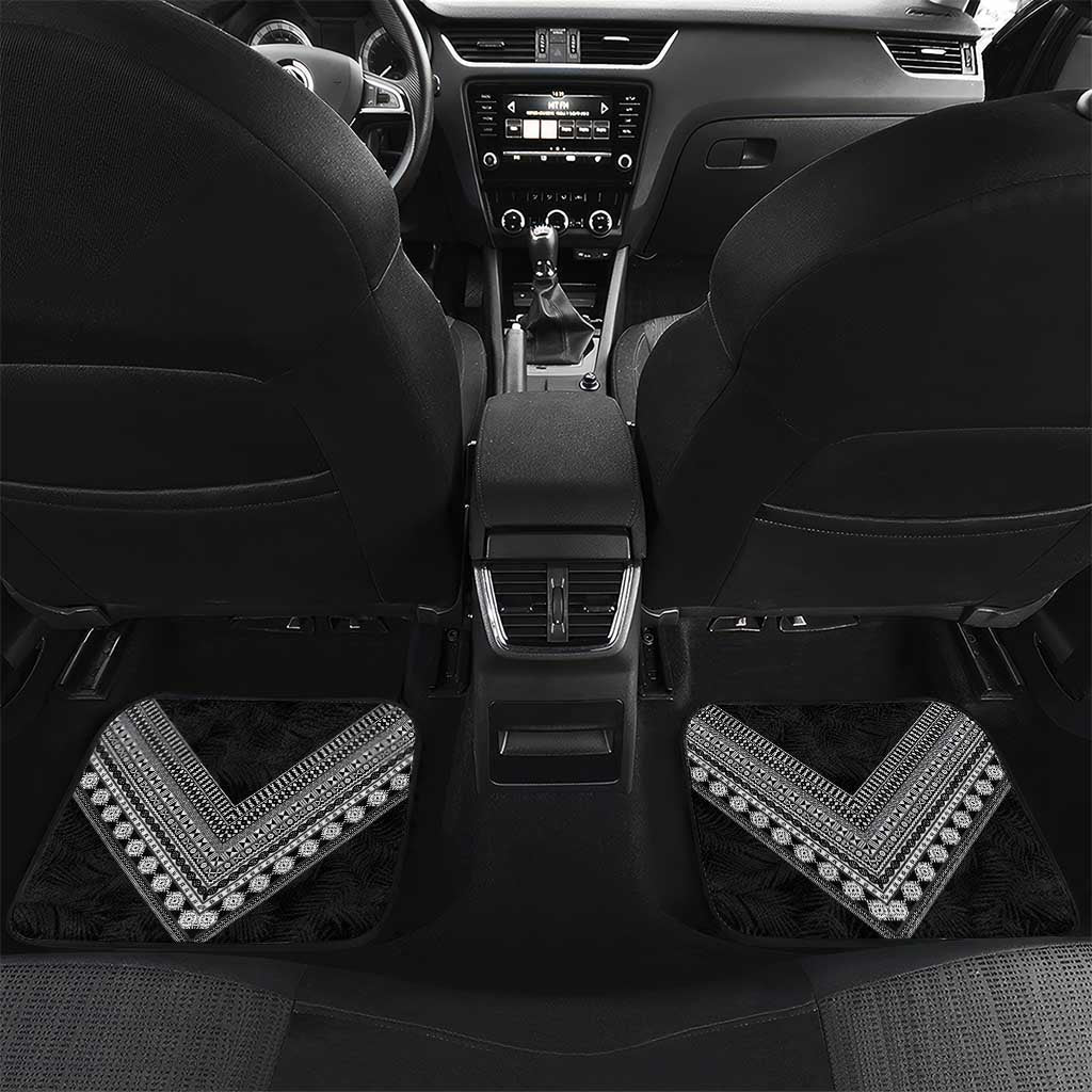 Rugby Fiji Car Mats Fijian Masi Tribal Sporty Style Black Color LT03 Set 2pcs - Back Black - Polynesian Pride