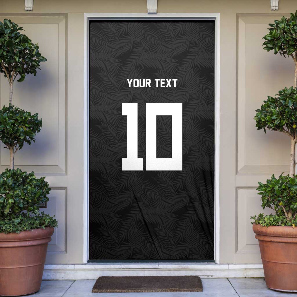 Custom Rugby Fiji Door Cover Fijian Masi Tribal Sporty Style Black Color LT03 Black - Polynesian Pride