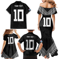 Custom Rugby Fiji Family Matching Mermaid Dress and Hawaiian Shirt Fijian Masi Tribal Sporty Style Black Color LT03 - Polynesian Pride
