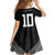 Custom Rugby Fiji Family Matching Off Shoulder Maxi Dress and Hawaiian Shirt Fijian Masi Tribal Sporty Style Black Color - Polynesian Pride
