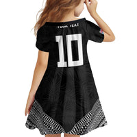 Custom Rugby Fiji Family Matching Off Shoulder Short Dress and Hawaiian Shirt Fijian Masi Tribal Sporty Style Black Color LT03 - Polynesian Pride