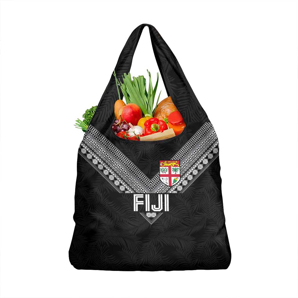 Rugby Fiji Grocery Bag Fijian Masi Tribal Sporty Style Black Color LT03 1-pack One Size Black - Polynesian Pride