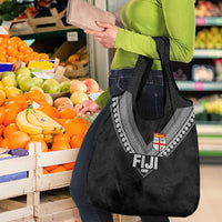 Rugby Fiji Grocery Bag Fijian Masi Tribal Sporty Style Black Color LT03 - Polynesian Pride