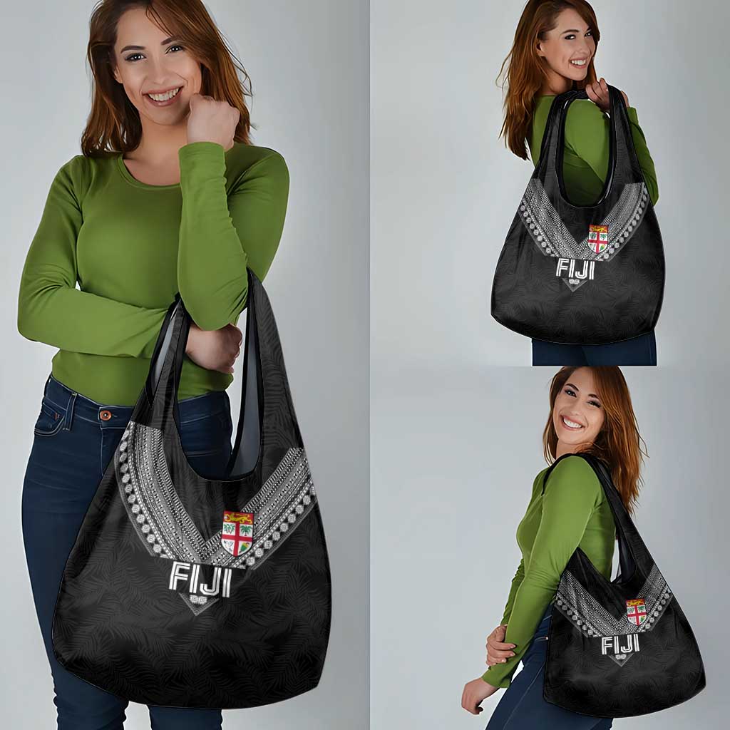 Rugby Fiji Grocery Bag Fijian Masi Tribal Sporty Style Black Color LT03 - Polynesian Pride