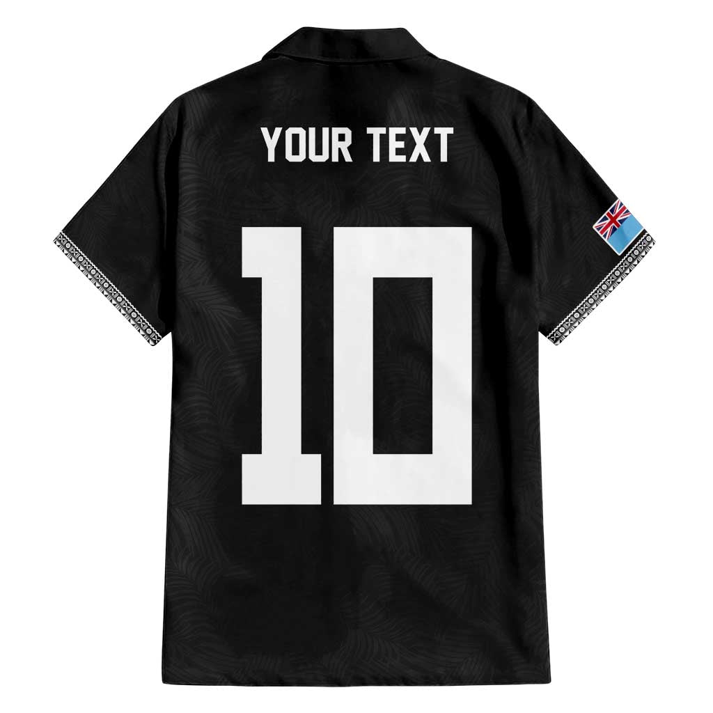 Custom Rugby Fiji Hawaiian Shirt Fijian Masi Tribal Sporty Style Black Color - Polynesian Pride