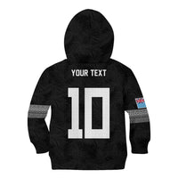 Custom Rugby Fiji Kid Hoodie Fijian Masi Tribal Sporty Style Black Color LT03 - Polynesian Pride