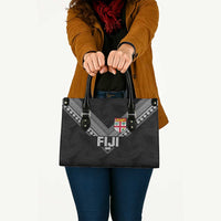 Rugby Fiji Leather Bag Fijian Masi Tribal Sporty Style Black Color LT03 - Polynesian Pride