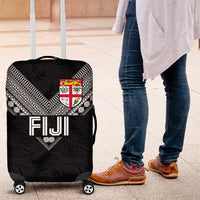 Rugby Fiji Luggage Cover Fijian Masi Tribal Sporty Style Black Color LT03 Black - Polynesian Pride