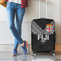 Rugby Fiji Luggage Cover Fijian Masi Tribal Sporty Style Black Color LT03 - Polynesian Pride