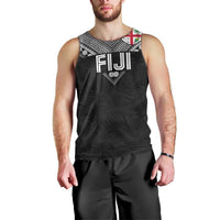 Custom Rugby Fiji Men Tank Top Fijian Masi Tribal Sporty Style Black Color LT03 - Polynesian Pride