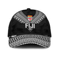Rugby Fiji Mesh Trucker Cap Fijian Masi Tribal Sporty Style Black Color - Polynesian Pride