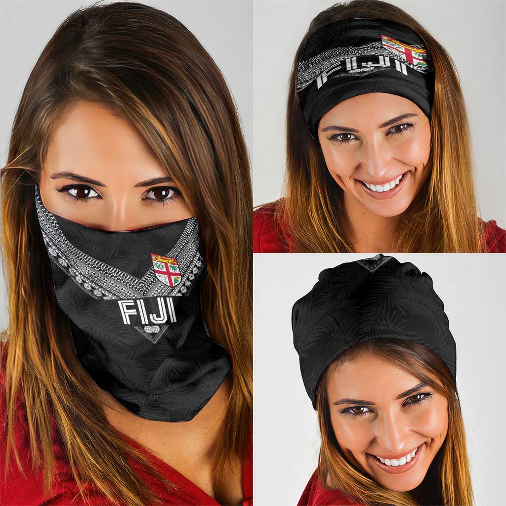 Rugby Fiji Neck Gaiter Fijian Masi Tribal Sporty Style Black Color LT03 - Polynesian Pride