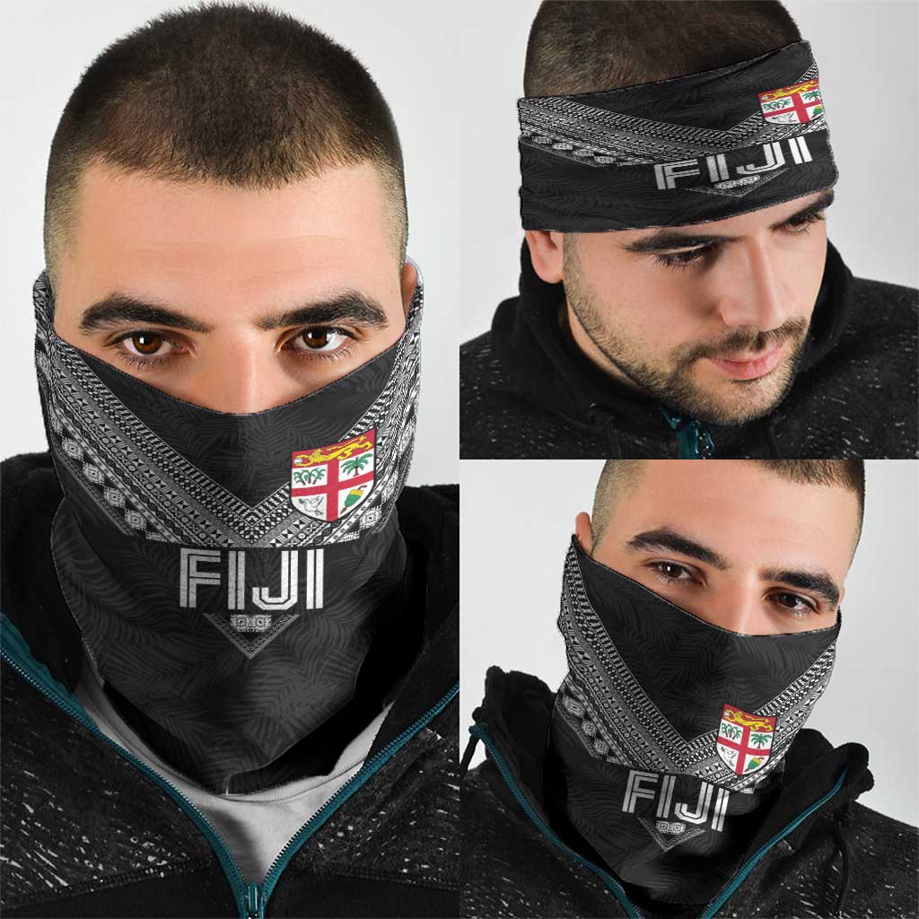 Rugby Fiji Neck Gaiter Fijian Masi Tribal Sporty Style Black Color LT03 - Polynesian Pride