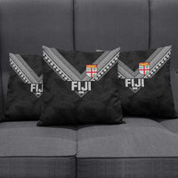 Rugby Fiji Pillow Cover Fijian Masi Tribal Sporty Style Black Color LT03 - Polynesian Pride