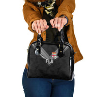 Rugby Fiji Shoulder Handbag Fijian Masi Tribal Sporty Style Black Color LT03 One Size Black - Polynesian Pride