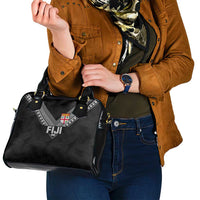 Rugby Fiji Shoulder Handbag Fijian Masi Tribal Sporty Style Black Color LT03 - Polynesian Pride