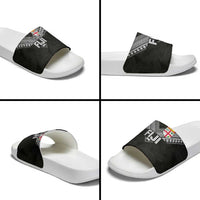 Rugby Fiji Slide Sandals Fijian Masi Tribal Sporty Style Black Color LT03 - Polynesian Pride