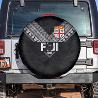 Rugby Fiji Spare Tire Cover Fijian Masi Tribal Sporty Style Black Color LT03 Black - Polynesian Pride