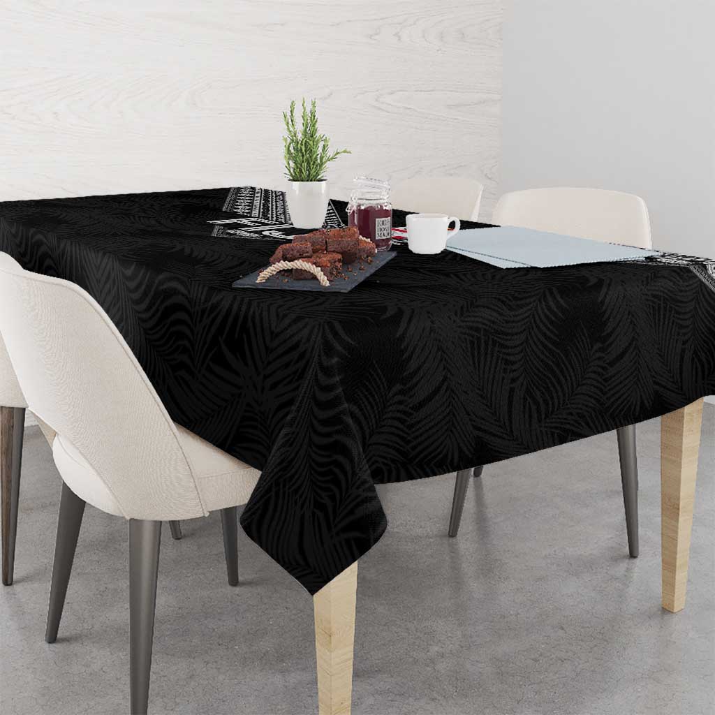 Rugby Fiji Tablecloth Fijian Masi Tribal Sporty Style Black Color - Polynesian Pride