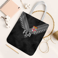 Rugby Fiji Tote Bag Fijian Masi Tribal Sporty Style Black Color LT03 White Strap One Size Black - Polynesian Pride