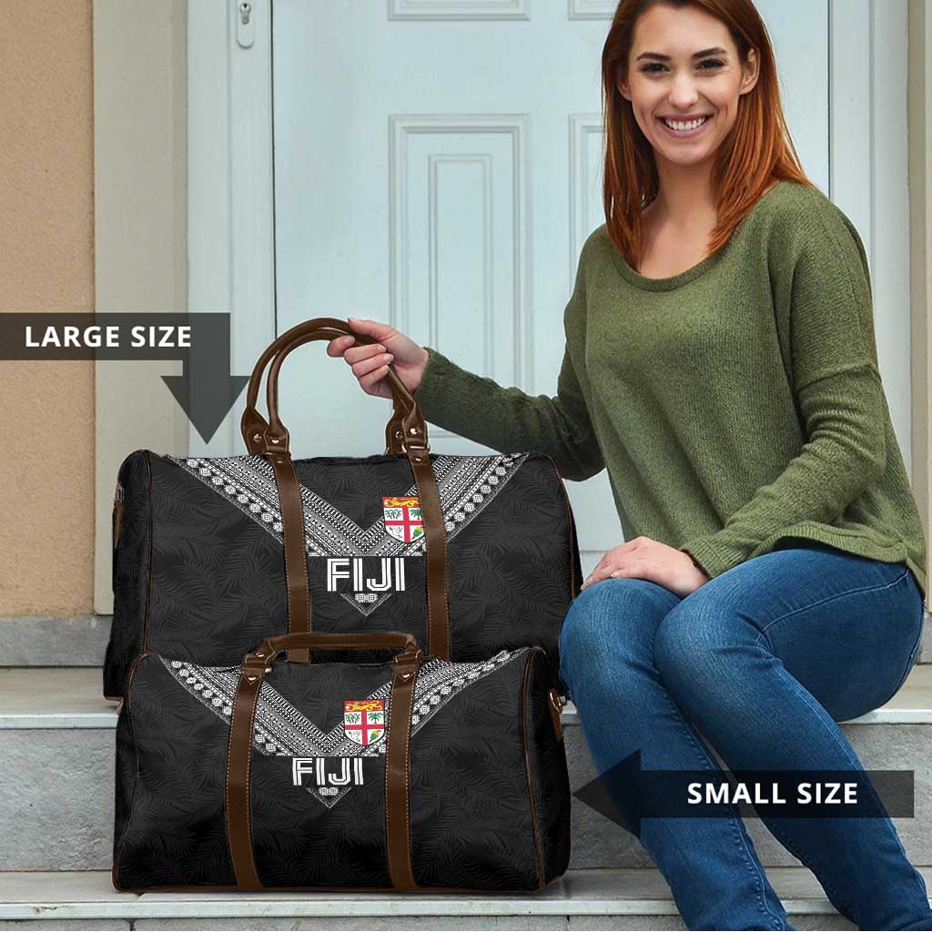 Rugby Fiji Travel Bag Fijian Masi Tribal Sporty Style Black Color - Polynesian Pride