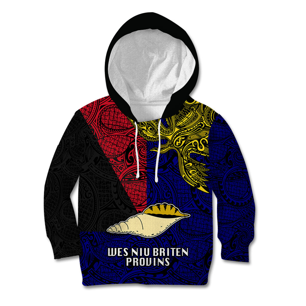 Papua New Guinea West New Britain Province Kid Hoodie PNG Birds Of Paradise Polynesian Arty Style LT03 Hoodie Blue - Polynesian Pride