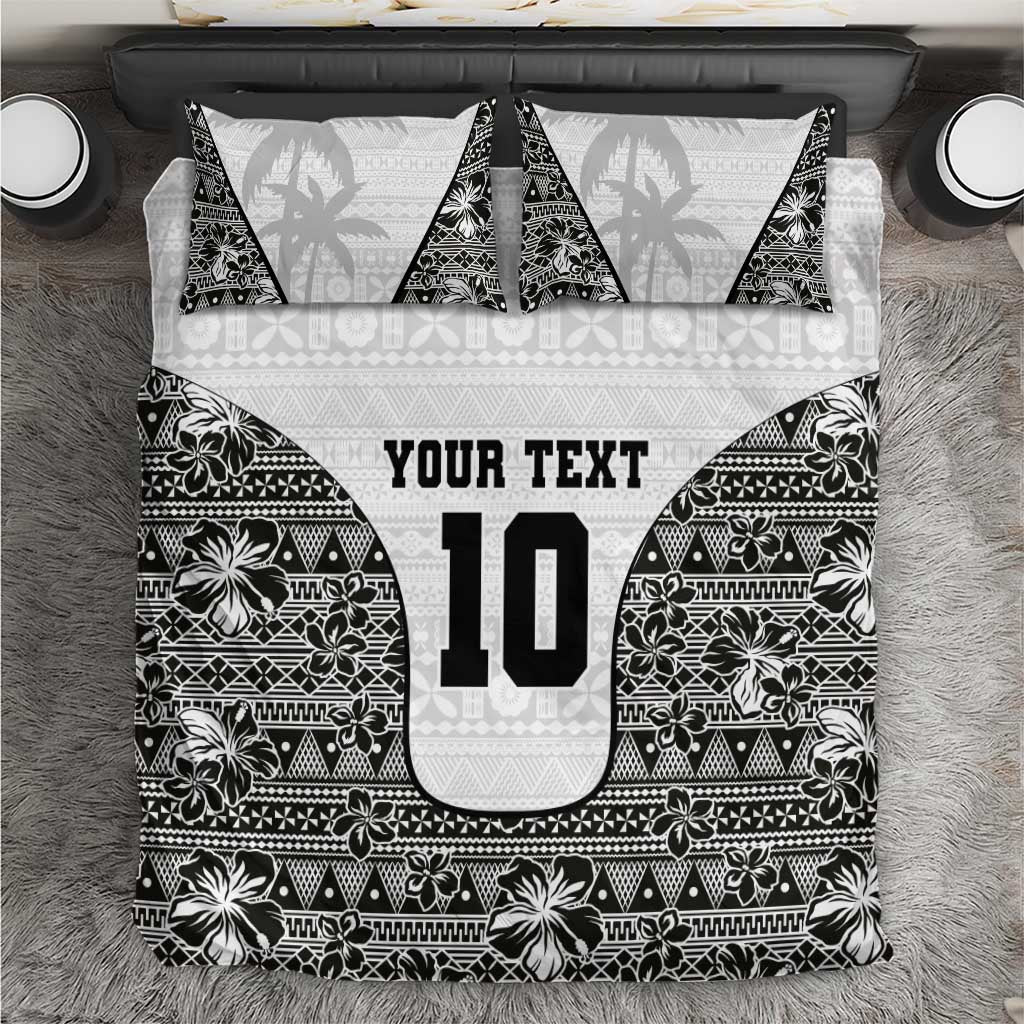 Custom Fiji Pacific Rugby 2024 Bedding Set Tapa Tribal and Fijian Masi Pattern LT03 White - Polynesian Pride