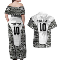 Custom Fiji Pacific Rugby 2024 Couples Matching Off Shoulder Maxi Dress and Hawaiian Shirt Tapa Tribal and Fijian Masi Pattern LT03 - Polynesian Pride