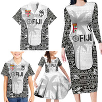 Custom Fiji Pacific Rugby 2024 Family Matching Long Sleeve Bodycon Dress and Hawaiian Shirt Tapa Tribal and Fijian Masi Pattern LT03 - Polynesian Pride