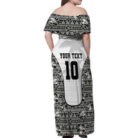 Custom Fiji Pacific Rugby 2024 Family Matching Off Shoulder Maxi Dress and Hawaiian Shirt Tapa Tribal and Fijian Masi Pattern LT03 - Polynesian Pride