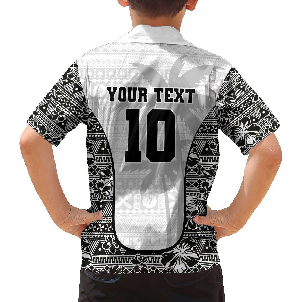Custom Fiji Pacific Rugby 2024 Family Matching Off Shoulder Short Dress and Hawaiian Shirt Tapa Tribal and Fijian Masi Pattern LT03 - Polynesian Pride