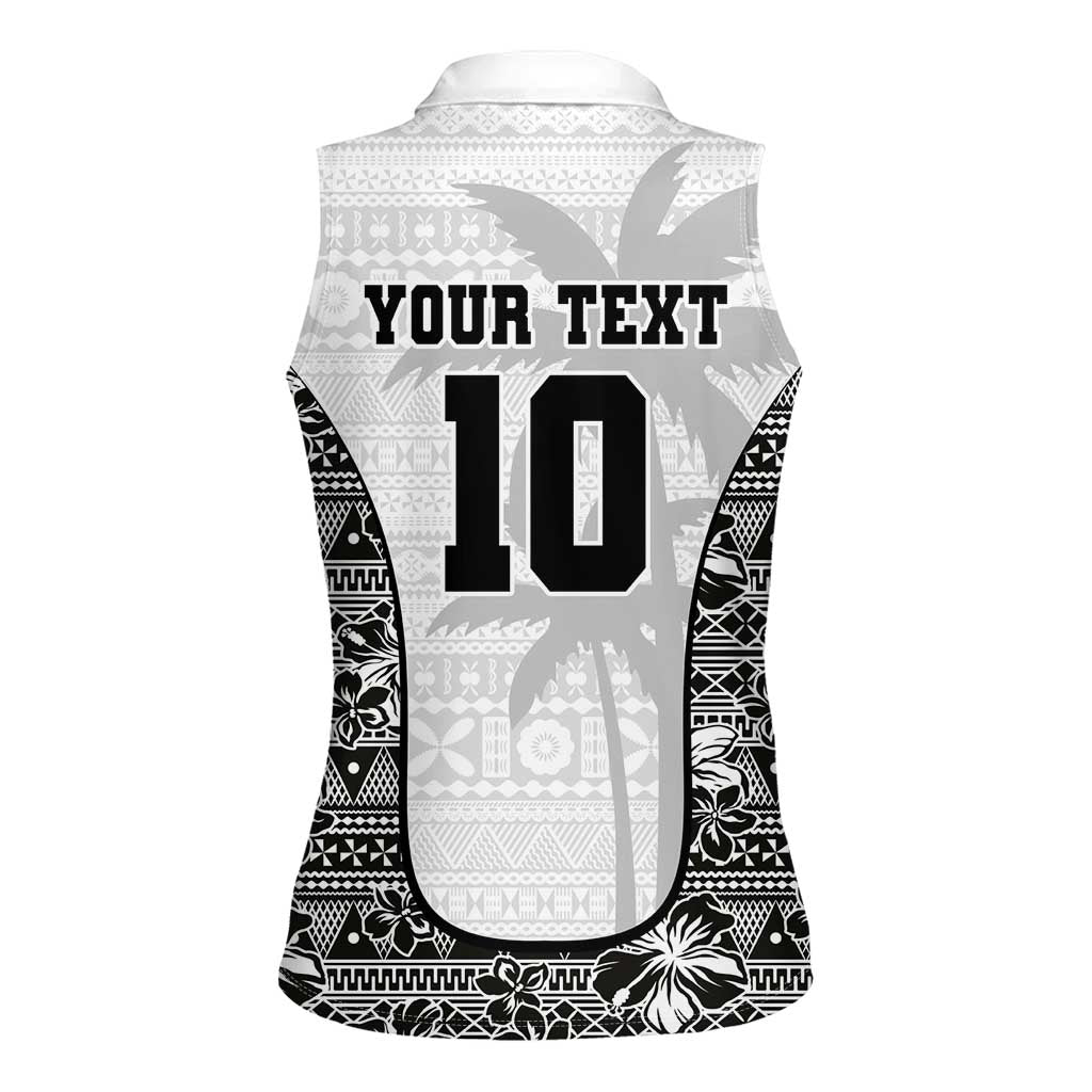 Custom Fiji Pacific Rugby 2024 Women Sleeveless Polo Shirt Tapa Tribal and Fijian Masi Pattern LT03 - Polynesian Pride