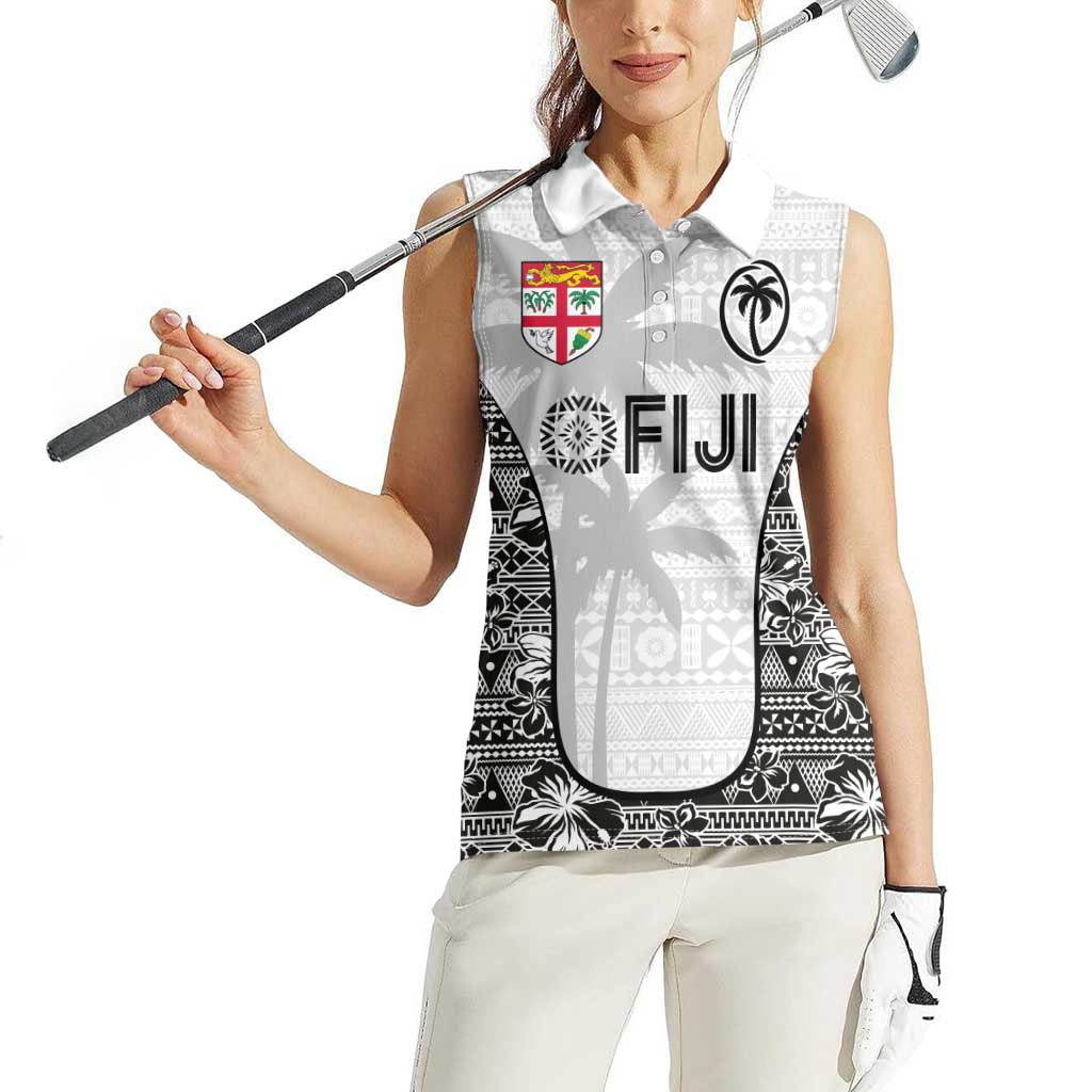 Custom Fiji Pacific Rugby 2024 Women Sleeveless Polo Shirt Tapa Tribal and Fijian Masi Pattern LT03 - Polynesian Pride