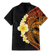 Hawaiian Tropical Plumeria Art Polynesian Tattoo Family Matching Mermaid Dress and Hawaiian Shirt Black and Autumn Color Theme LT03 - Polynesian Pride