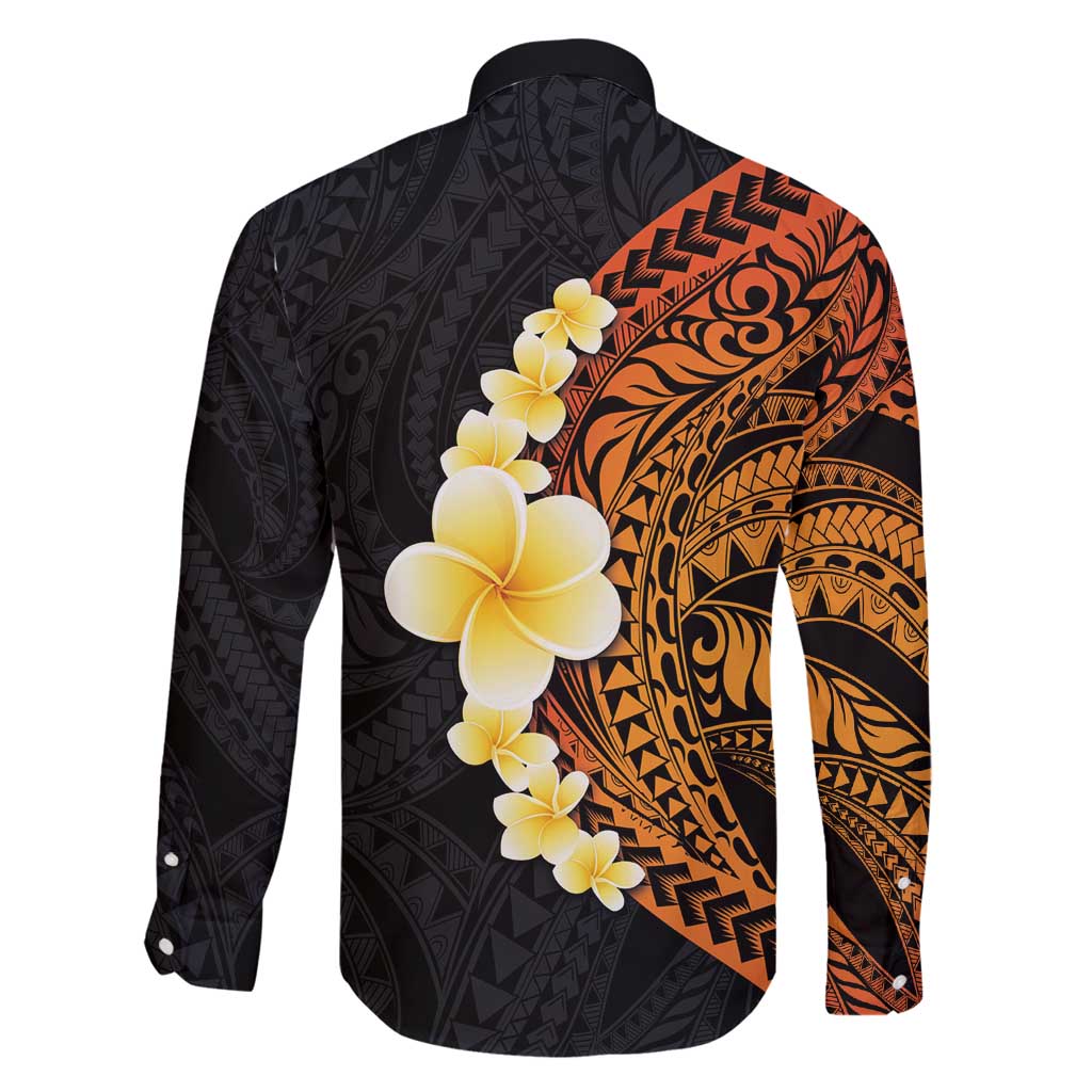 Hawaiian Tropical Plumeria Art Polynesian Tattoo Family Matching Tank Maxi Dress and Hawaiian Shirt Black and Autumn Color Theme LT03 - Polynesian Pride