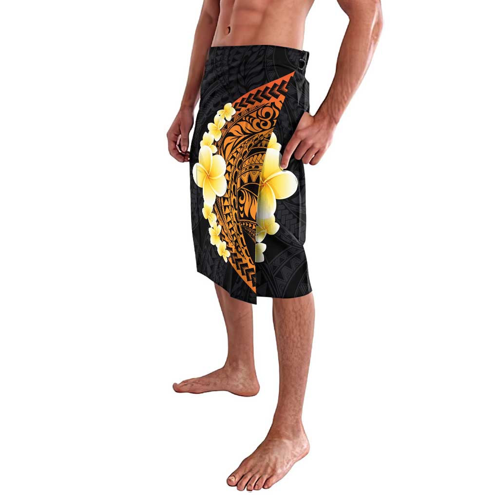 Hawaiian Tropical Plumeria Art Polynesian Tattoo Lavalava Black and Autumn Color Theme