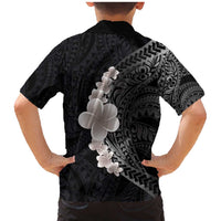 Hawaiian Tropical Plumeria Art Polynesian Tattoo Family Matching Mermaid Dress and Hawaiian Shirt Grayscale Color LT03 - Polynesian Pride