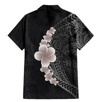 Hawaiian Tropical Plumeria Art Polynesian Tattoo Family Matching Mermaid Dress and Hawaiian Shirt Grayscale Color LT03 - Polynesian Pride