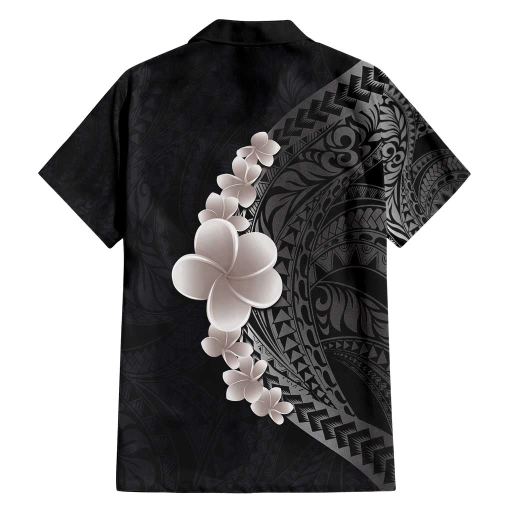 Hawaiian Tropical Plumeria Art Polynesian Tattoo Family Matching Summer Maxi Dress and Hawaiian Shirt Grayscale Color LT03 - Polynesian Pride