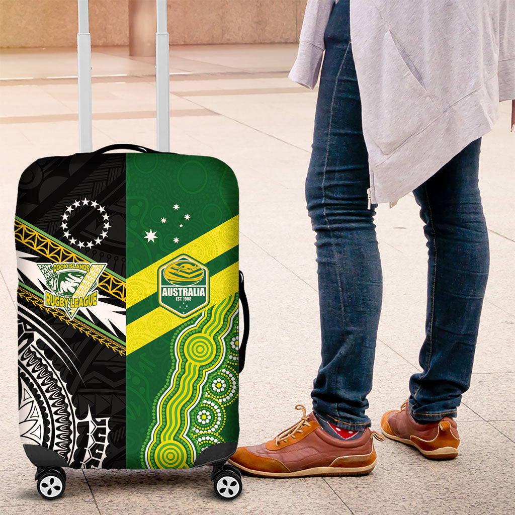 Rugby Cook Islands and Australia Luggage Cover Tatau Tribal with Aboriginal Chevron Sport Style LT03 Multicolor - Polynesian Pride