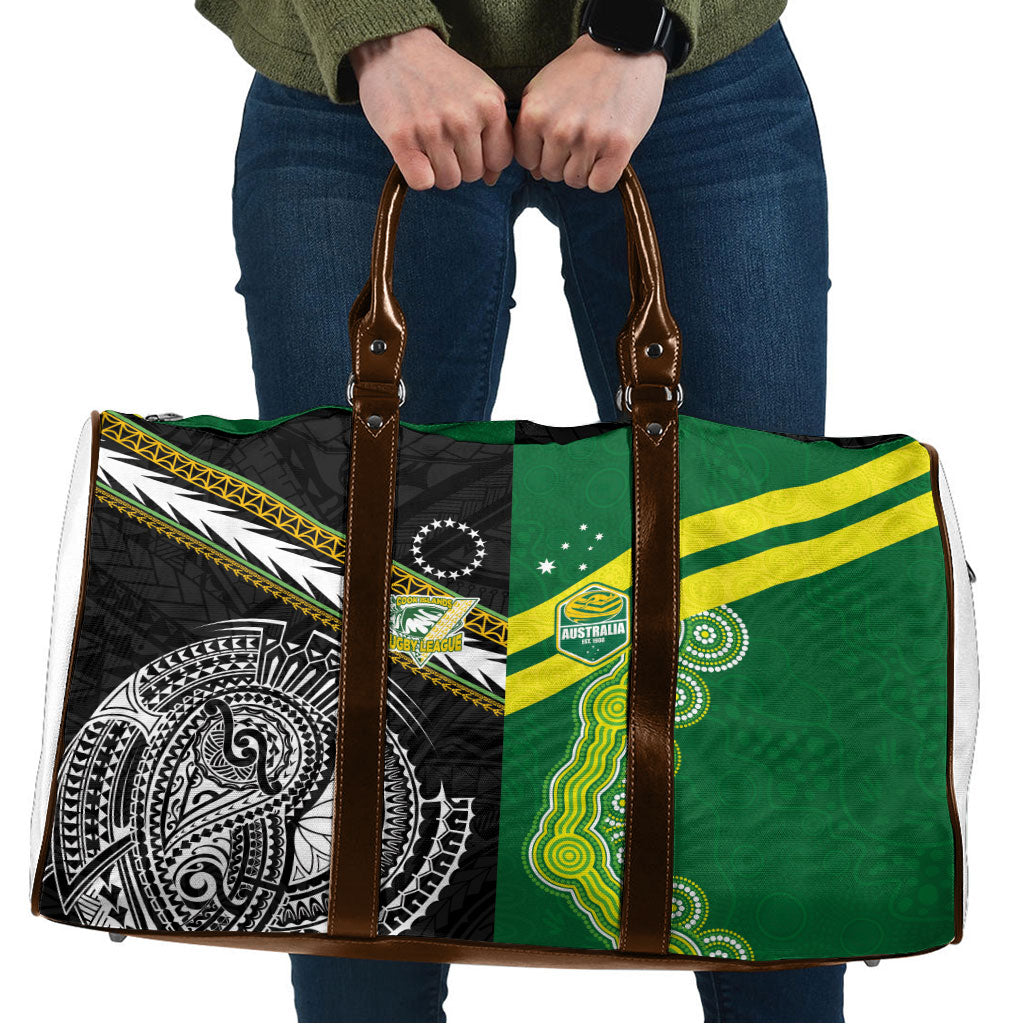Rugby Cook Islands and Australia Travel Bag Tatau Tribal with Aboriginal Chevron Sport Style LT03 Multicolor - Polynesian Pride