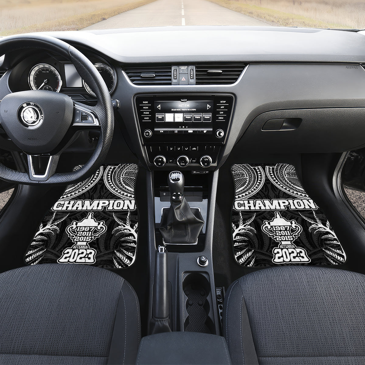 New Zealand Rugby Car Mats Aotearoa Champion Cup History with Silver Fern LT03 - Polynesian Pride