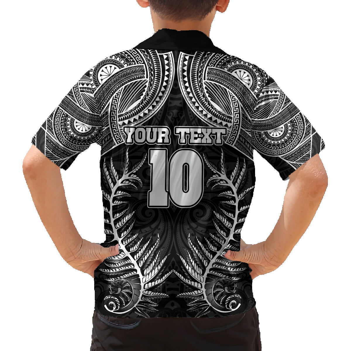 Custom New Zealand Rugby Family Matching Long Sleeve Bodycon Dress and Hawaiian Shirt Aotearoa Champion Cup History with Silver Fern LT03 - Polynesian Pride