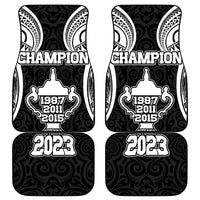 New Zealand Rugby Car Mats Aotearoa Champion Cup History with Haka Dance LT03 Black - Polynesian Pride