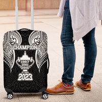 New Zealand Rugby Luggage Cover Aotearoa Champion Cup History with Haka Dance LT03 Black - Polynesian Pride