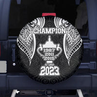 New Zealand Rugby Spare Tire Cover Aotearoa Champion Cup History with Haka Dance LT03 Black - Polynesian Pride