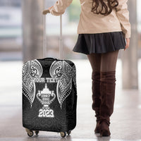 Personalised New Zealand Rugby Luggage Cover Aotearoa Champion Cup History with Haka Dance LT03 - Polynesian Pride