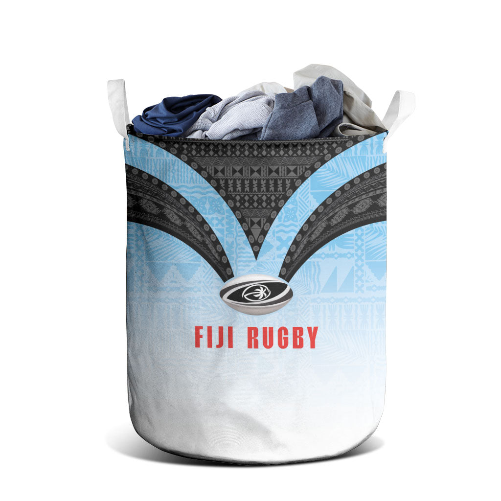 Fijian Rugby Laundry Basket Tapa Pattern Retro Sporty Style LT03 - Polynesian Pride