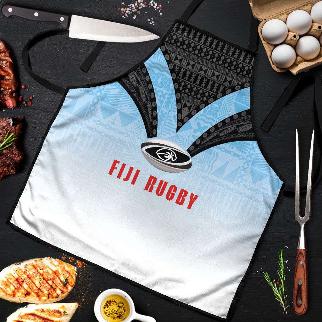 Fijian Rugby Apron Tapa Pattern Retro Sporty Style LT03 White - Polynesian Pride