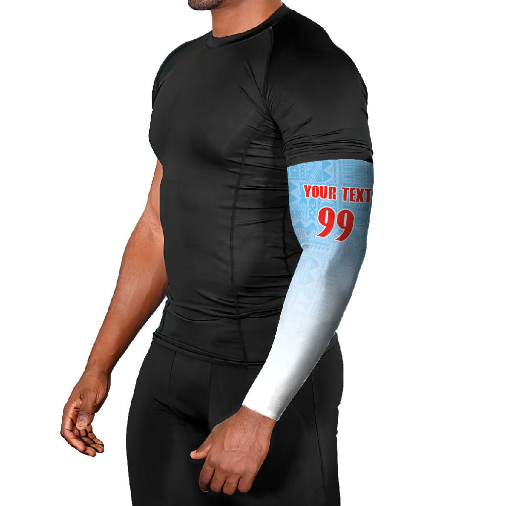 Custom Fijian Rugby Arm Sleeves Tapa Pattern Retro Sporty Style LT03 - Polynesian Pride